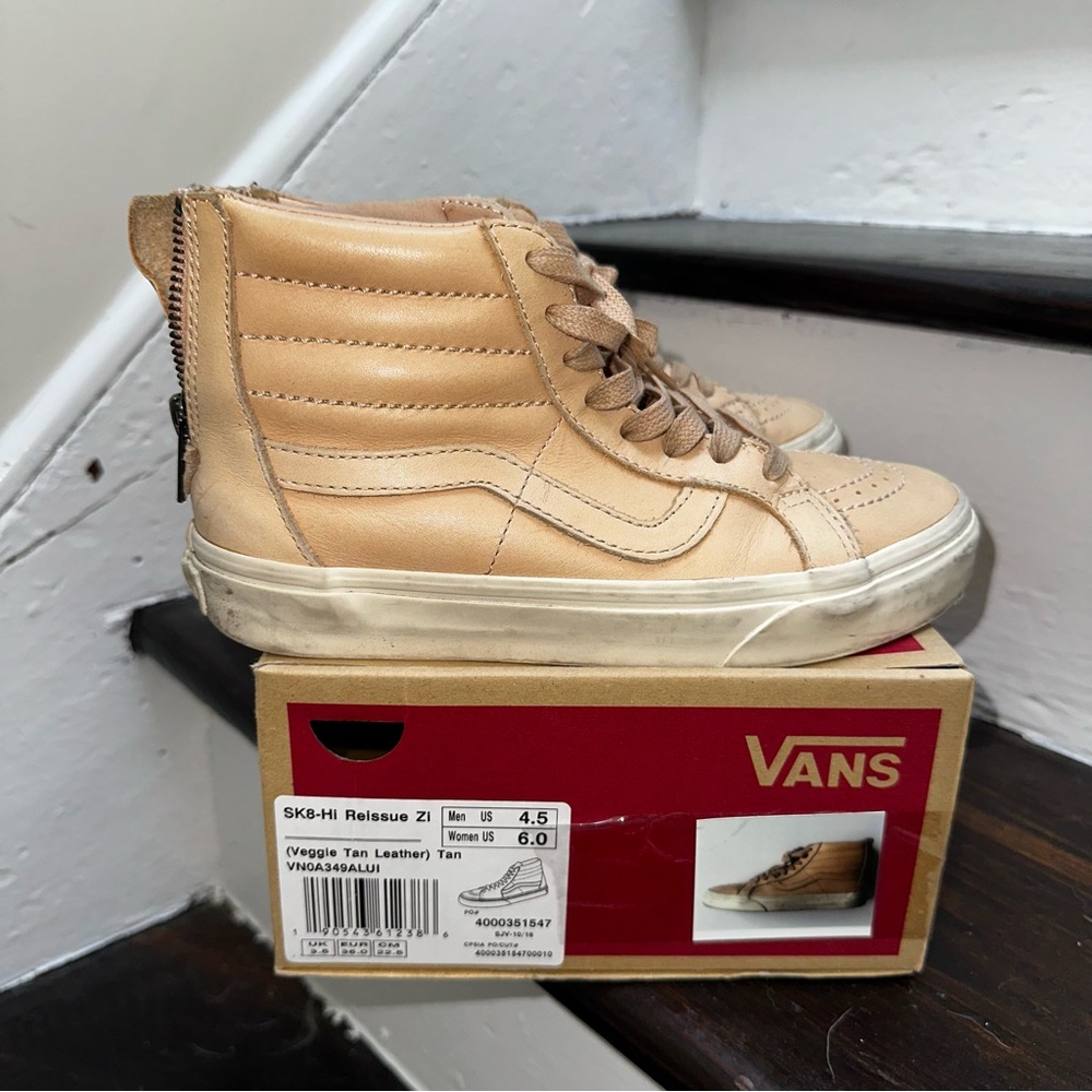 VANS Sk8-Hi Reissue Zip High Veggie Tan Leather 4.5 M 6 W